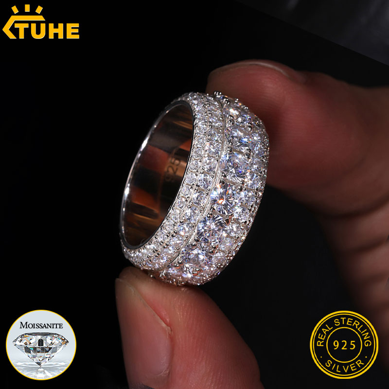 Street Fashion Rings - TUHE للجنسين مثلج خارج مويسانيتي خواتم