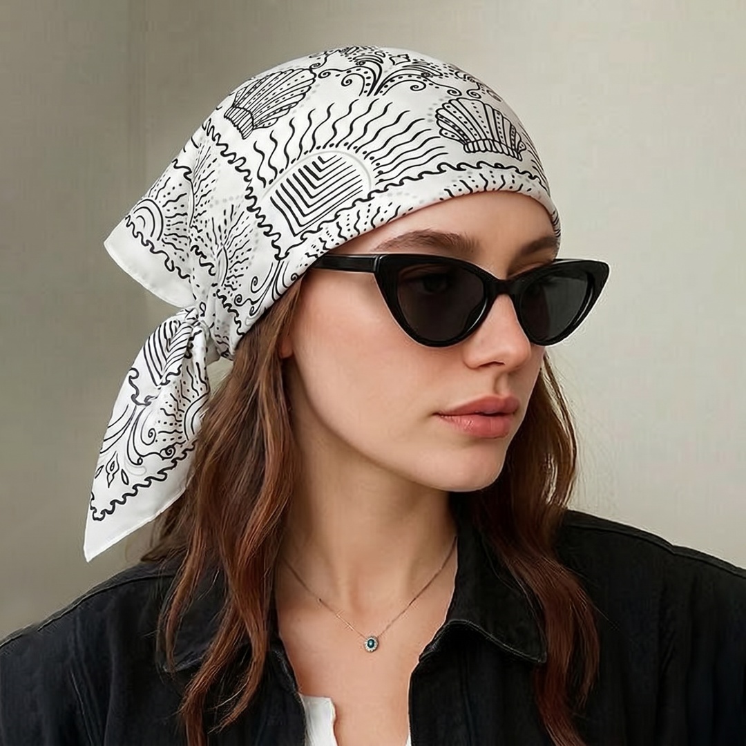 Street Fashion Hijab - وشاح نسائي، حجاب، وشاح رأس مربع،