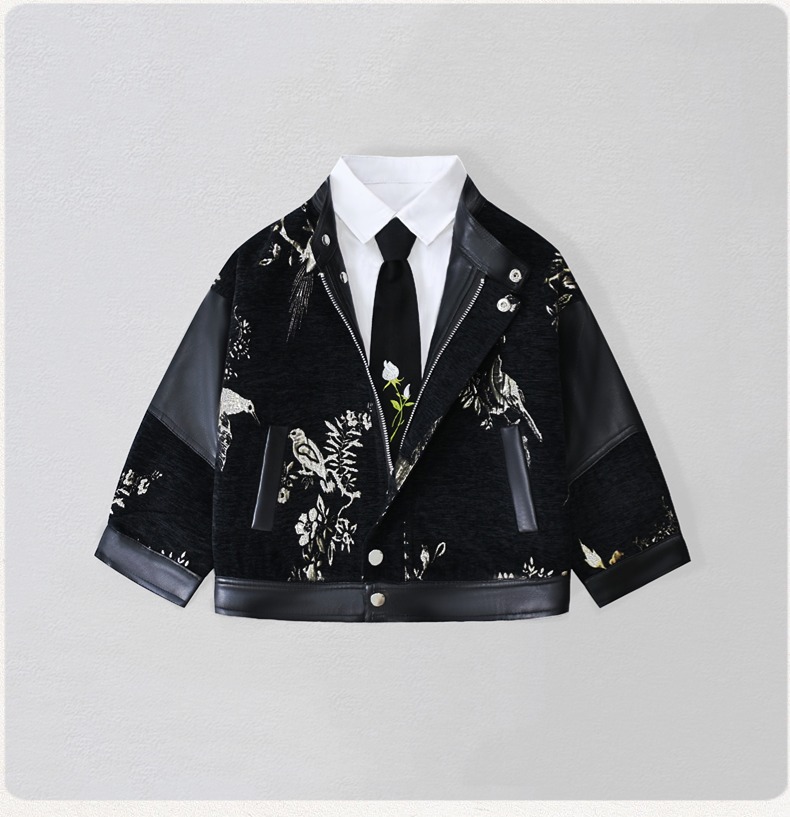 Street Fashion Kids - شهم الاطفال التطريز دراجة نارية بولي