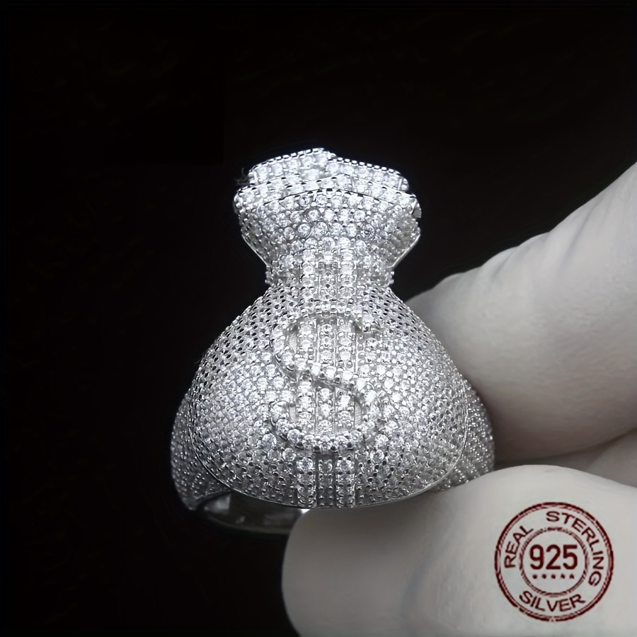 Street Fashion Rings - فريد الرجال 925 فضة الجليد خارج