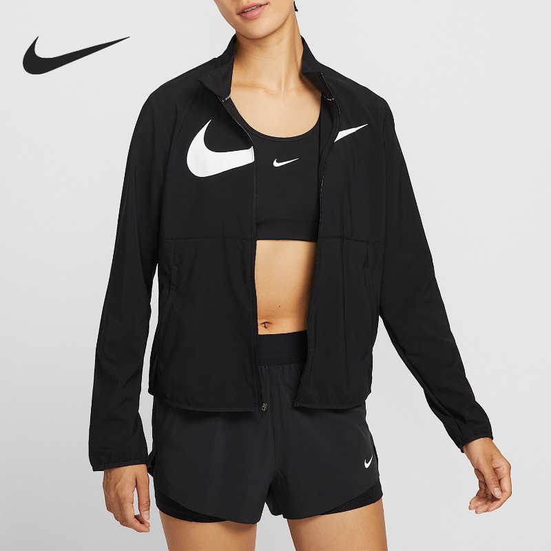 Street Fashion Nike - جاكيت نايكي منسوج بسحاب غير متماثل،