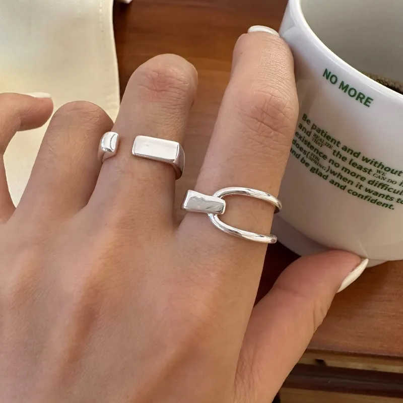 Street Fashion Rings - VENTFILLE 925 فضة خواتم INS موضة