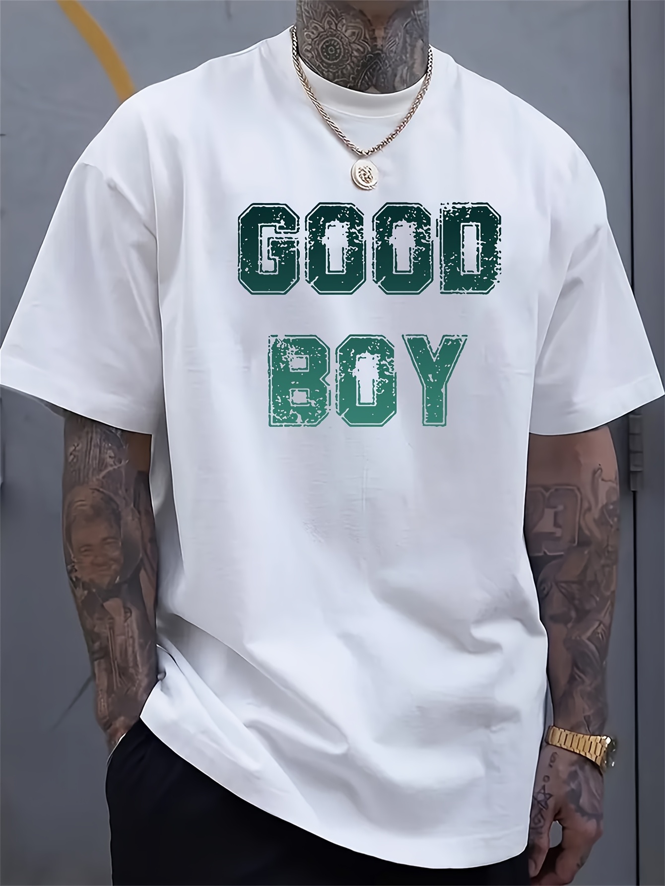 Street Fashion For Boy - تي شيرت رجالي مطبوع عليه 