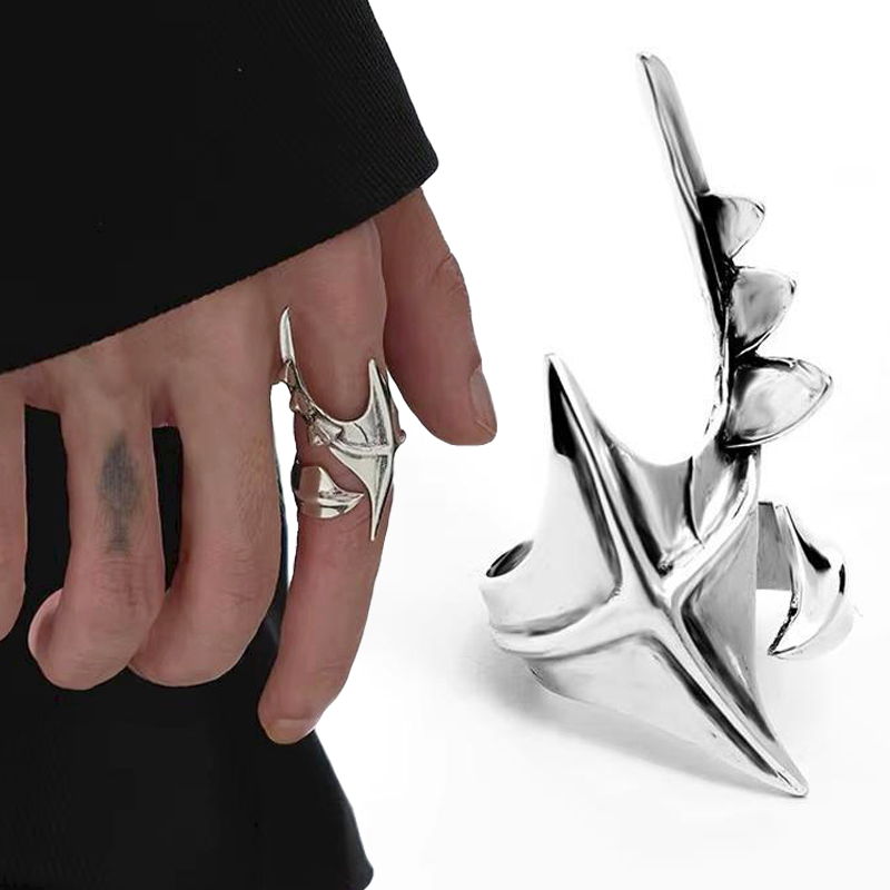 Street Fashion Rings - خاتم Cyberpunk Alien غير منتظم للجنسين