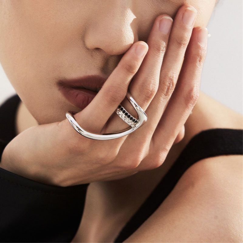 VENTFILLE-925 فضة طبقة مزدوجة  - مراجعة Street Fashion Rings وسعره