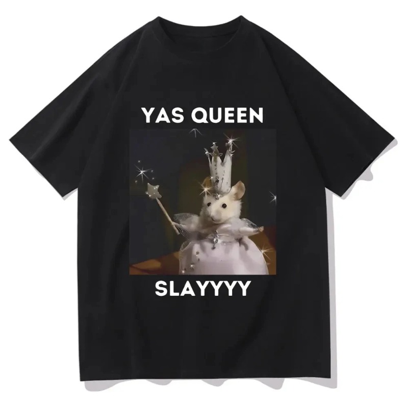 تي شيرت بطبعة الهامستر الحزين، - مراجعة Queen Street Fashion وسعره