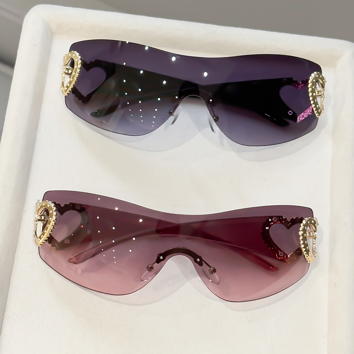 نظارات Y2K بدون إطار مدمجة (قط - مراجعة Street Fashion Glasses وسعره