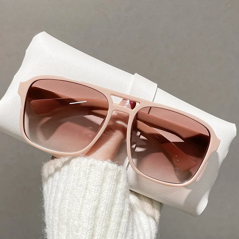 نظارات شمسية مربعة بجسر مزدوج  - مراجعة Street Fashion Glasses وسعره