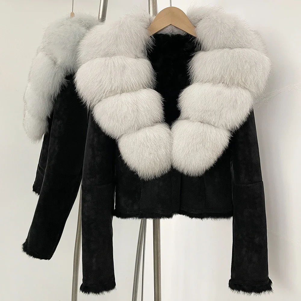 OFTBUY معطف بياقة من فرو الثعل - مراجعة Street Fashion Store وسعره