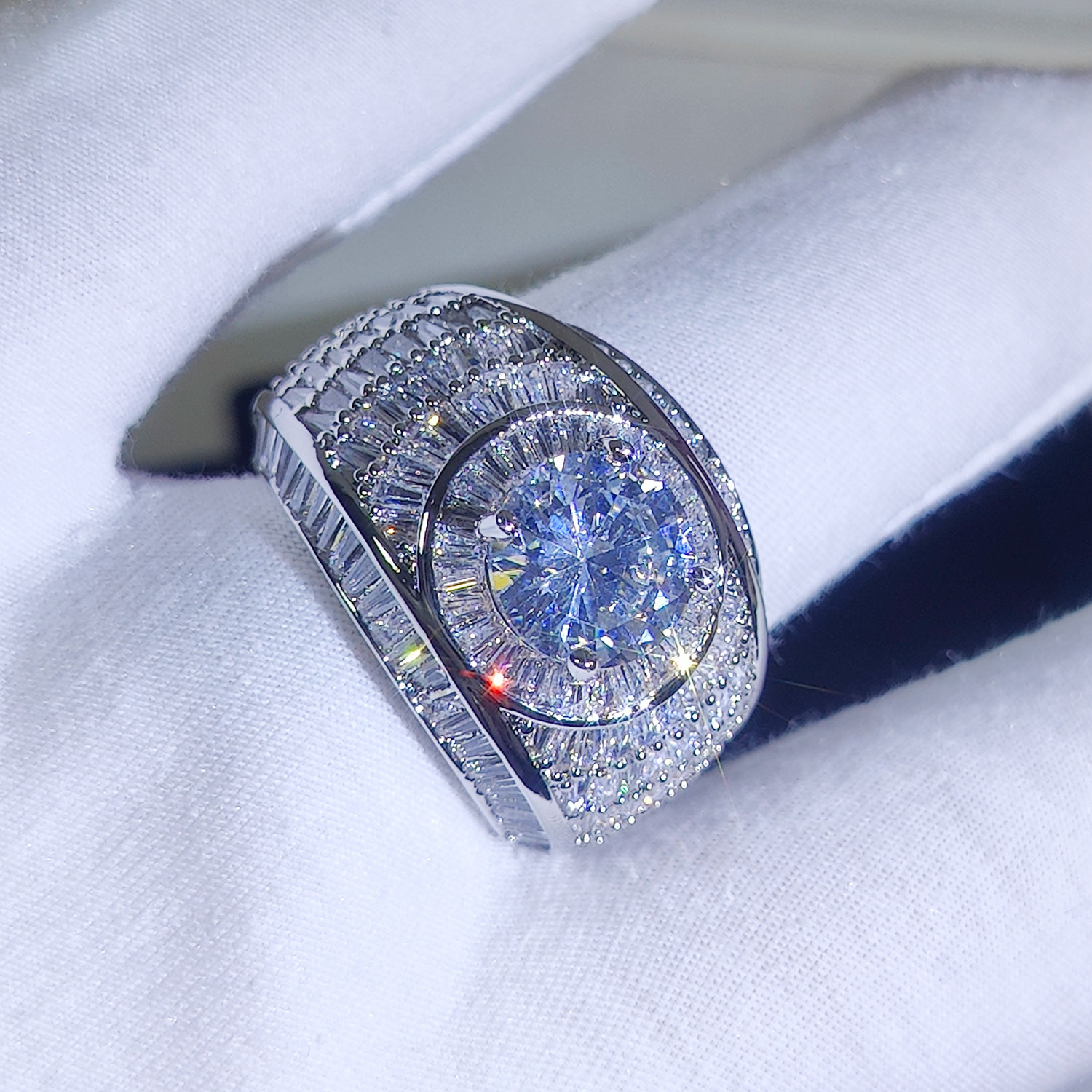 خاتم عنقودي مطلي بالفضة و 18 ق - مراجعة Street Fashion Rings وسعره