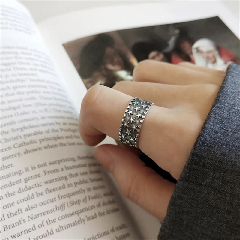 خاتم مفتوح جديد رائج من الفضة  - مراجعة Street Fashion Rings وسعره