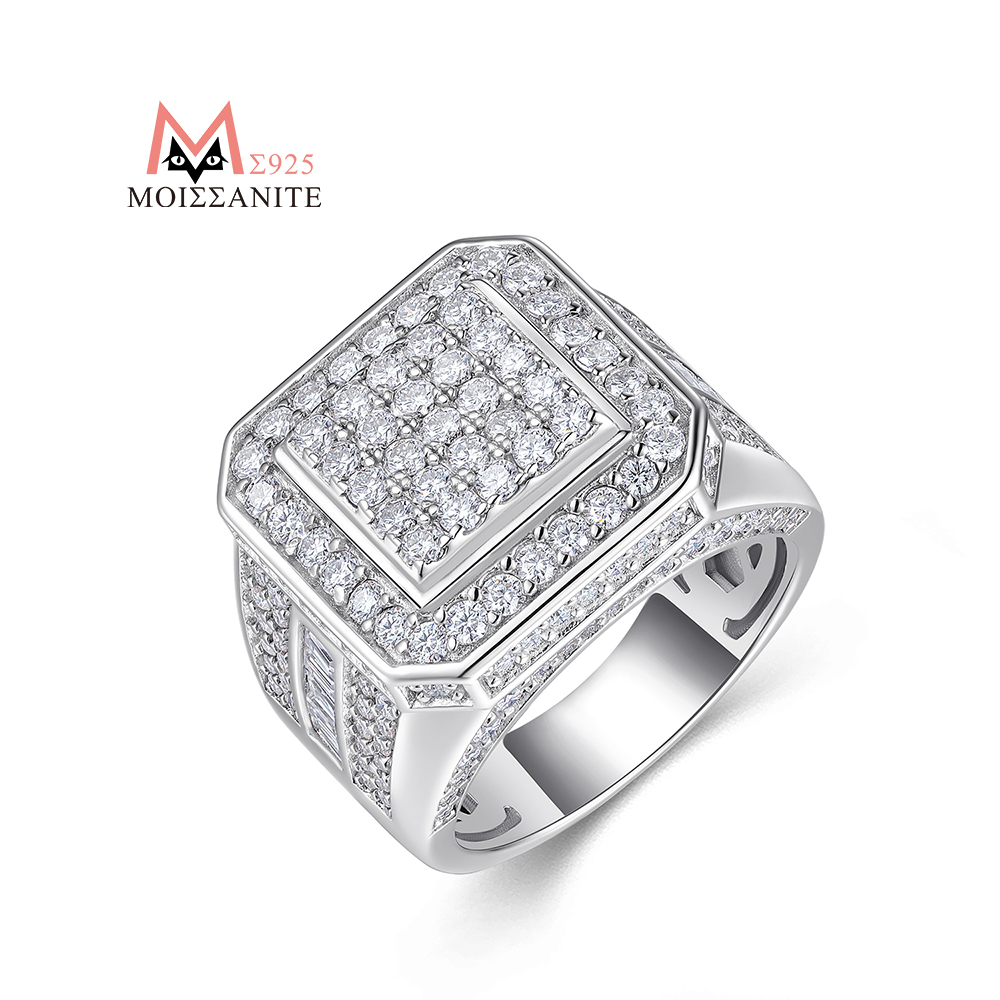 خاتم JIUZUAN مويسانيتي كامل مر - مراجعة Street Fashion Rings وسعره