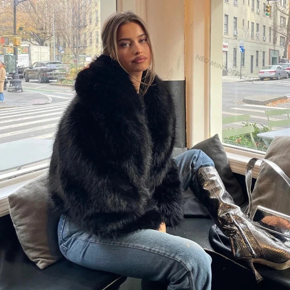 معطف فرو صناعي موضة شال طوق مع - مراجعة Street Fashion Store وسعره