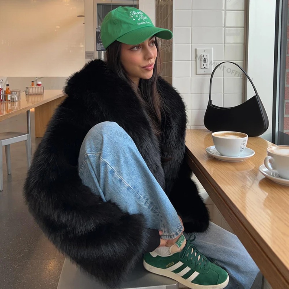 معطف فرو صناعي موضة شال طوق مع - مراجعة Street Fashion Store وسعره
