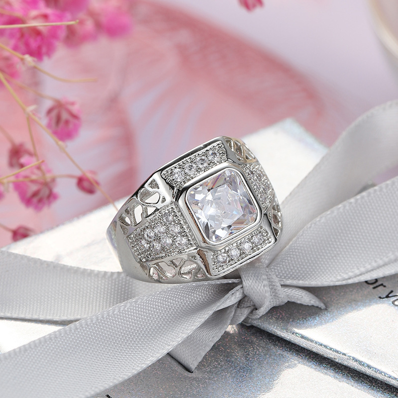فاخر 925 فضة الهيب هوب مكعب مس - مراجعة Street Fashion Rings وسعره