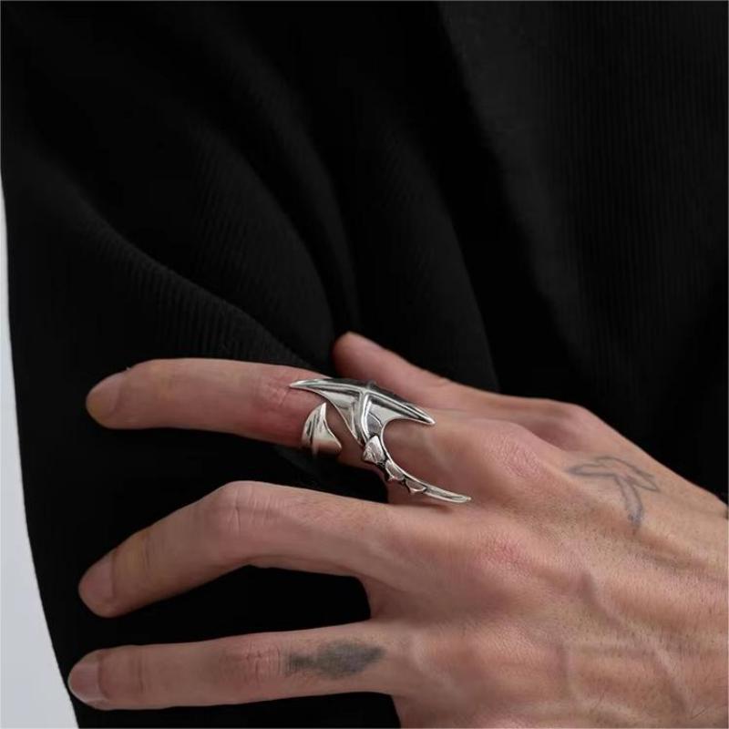 خاتم Cyberpunk Alien غير منتظم - مراجعة Street Fashion Rings وسعره